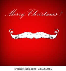 Vector Santa Claus mustache and congratulation. Icon. Greeting Card. EPS 10