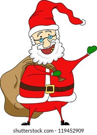 Vector Santa Claus on white background