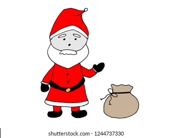 Vector Santa Claus on the White Blackground