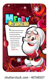 vector santa claus postcard with a greeting sign