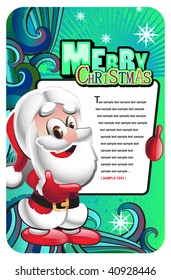 vector santa claus postcard with a greeting sign