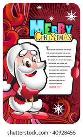 vector santa claus postcard with a greeting sign