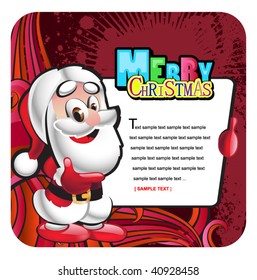 postal de vector santa claus con un signo de saludo