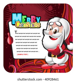 postal de vector santa claus con un signo de saludo