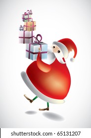 vector santa claus with presents
