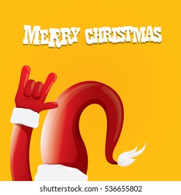 vector Santa Claus rock n roll style. Merry Christmas Rock n roll party poster design template or greeting card. Rockstar concept