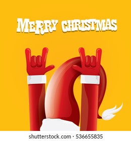 vector Santa Claus rock n roll style. Merry Christmas Rock n roll party poster design template or greeting card. Rockstar concept