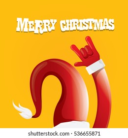 vector Santa Claus rock n roll style. Merry Christmas Rock n roll party poster design template or greeting card. Rockstar concept