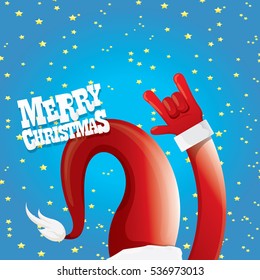 vector Santa Claus rock n roll style. Merry Christmas Rock n roll party poster design template or greeting card. Rockstar concept