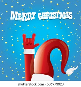 vector Santa Claus rock n roll style. Merry Christmas Rock n roll party poster design template or greeting card. Rockstar concept