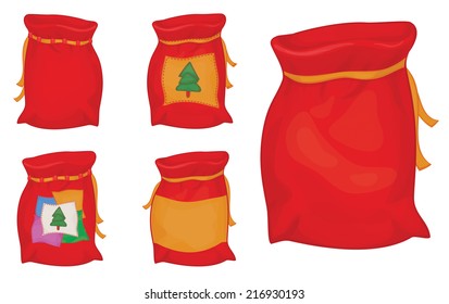 Vector Santa Claus sacks.