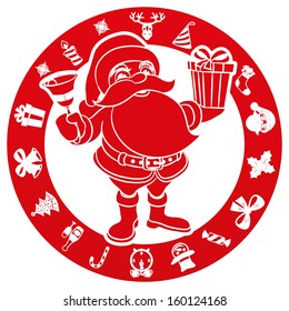 Vector. Santa Claus sign.