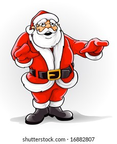 Vector Santa Claus singing Christmas song illustration