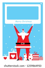 Vector Santa Claus with white text box