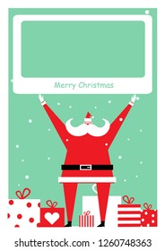 Vector Santa Claus with white text box