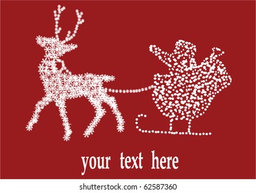 vector santa with deer