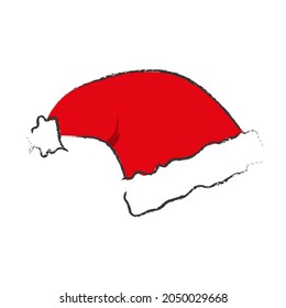 Vector Santa hat on a white background