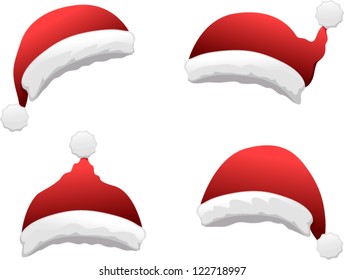 Vector Santa hat set.To see the other vector Santa illustrations , please check Christmas collection.