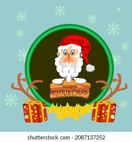 vector santa and merry christmas