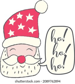 Vector santa themed print design for babies.