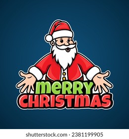 Vector of Santa wishing you a Merry Christmas.