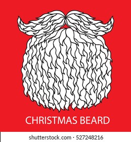 vector Santa's beard isolated on red background