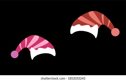 Vector Santa's hat for Christmas. Made in red and pink versions.