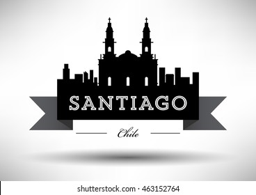 Vector Santiago City Skyline Design