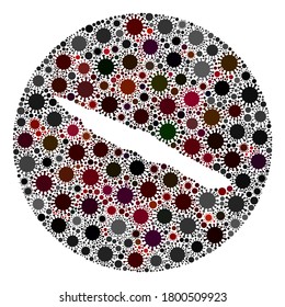 Vector Sao Jorge Island kartografiert die Sammlung des Grippevirus. Die Infektion greift das Sperrgebiet von außerhalb an. Hole Kreis Sao Jorge Island Karte Collage entworfen mit Infektionselementen.