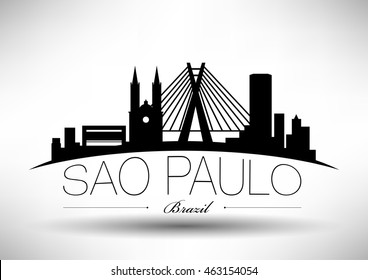 Vector Sao Paulo City Skyline Design