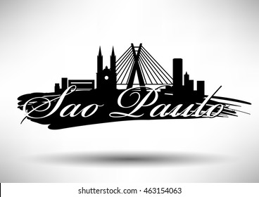 Vector Sao Paulo City Skyline Design