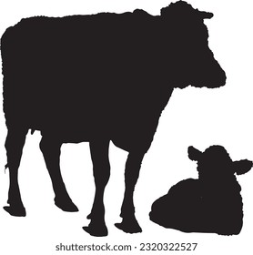 vector sapi siluet sapi cocok untuk logo atau kupon qurban, sapi ied adha lebaran haji