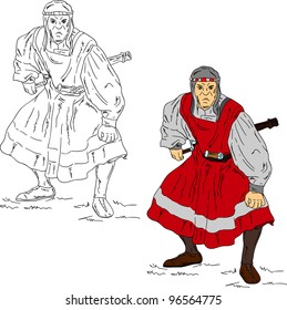 vector - Soldado de Saracen, aislado en el fondo