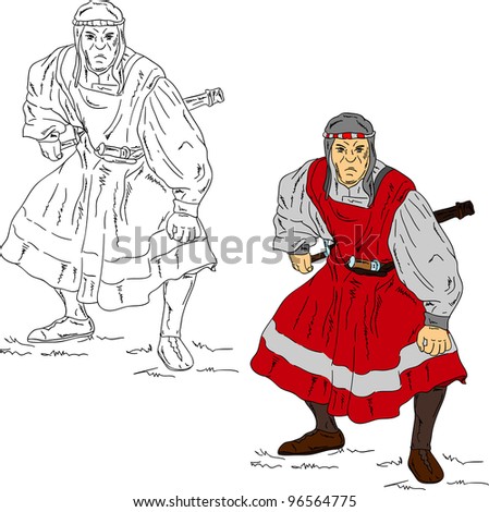 vector - Saracen soldier, isolated on background