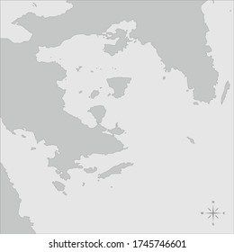 Vector Saronic Gulf Map In Greece