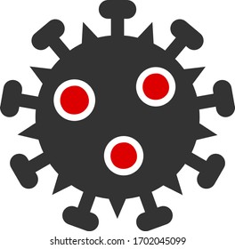 Vector SARS virus flat icon. Vector pictograph style is a flat symbol SARS virus icon on a white background.