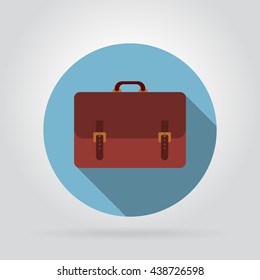 Vector Satchel Bag Blue Icon Flat Style