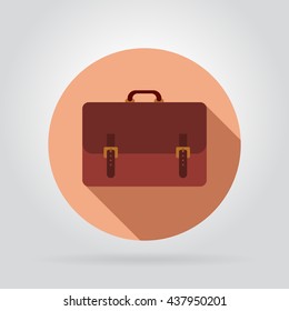 Vector Satchel Bag Orange Icon Flat Style
