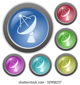 Vector: Satellite dish glossy buttons