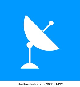Vector satellite dish icon.  Flat design style eps 10
