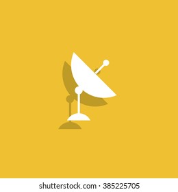 Vector satellite dish icon.  Flat design style eps 10