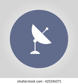 Vector satellite dish icon. Flat design style eps 10