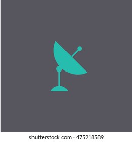 Vector satellite dish icon. Flat design style eps 10