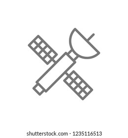 Vector satellite, space station line icon. Symbol and sign illustration design. Isolated on white background