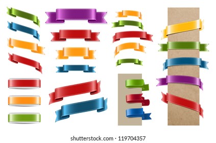 Vector satin ribbon tags collection