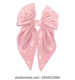 Vektor Satin rosa Farbe Schleife, einzeln. Bogen für Baby und Mädchen. Dekoratives Element für Gender Party oder Geburtstag. Illustrationen für Einladungen, Grußkarten, Poster.