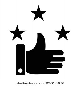 Diseño de iconos glifos de satisfacción de vectores
