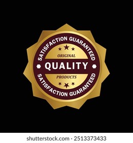  Vector satisfaction guarantee badges with black background