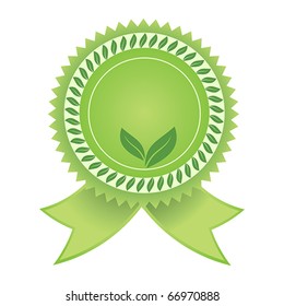 Vector Satisfaction Guaranteed eco green label tag isolated over white background