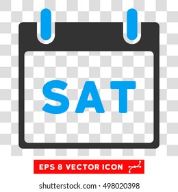 Vector Saturday Calendar Page EPS vector pictogram. Illustration style is flat iconic bicolor blue and gray symbol on a transparent background.